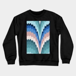 Bargello flame stitch scallops blue and green Crewneck Sweatshirt